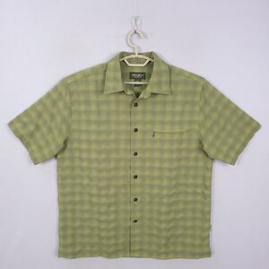 Eddie Bauer Shirt Mens Size L Fishing Hiking Short Sleeve Green Plaid Outdoors